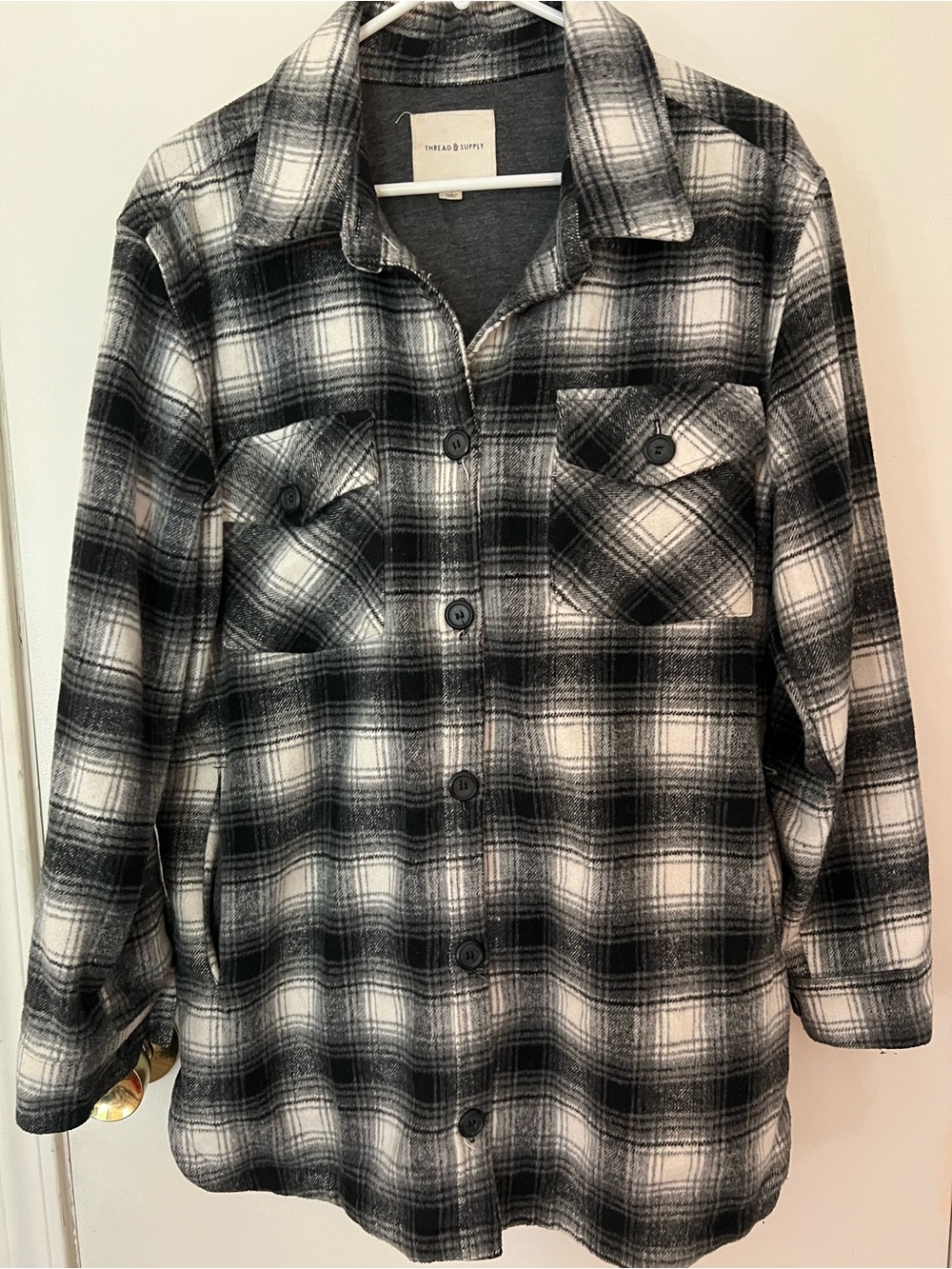 Thread & Supply Flannel Plaid Shacket Shirt Jacket  Women’s Size L